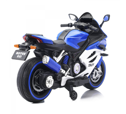 Детский электромотоцикл Ducati (12V, EVA, ручка газа, спидометр) - FT-921-BLUE-WHITE