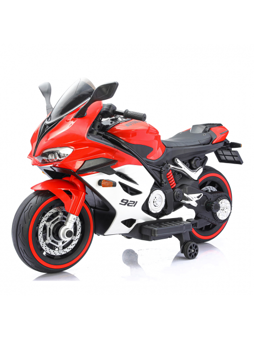 Детский электромотоцикл Ducati (12V, EVA, ручка газа, спидометр) - FT-921-RED-WHITE