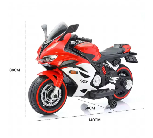 Детский электромотоцикл Ducati (12V, EVA, ручка газа, спидометр) - FT-921-RED-WHITE