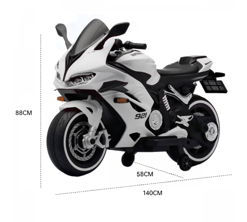 Детский электромотоцикл Ducati (12V, EVA, ручка газа, спидометр) - FT-921-WHITE