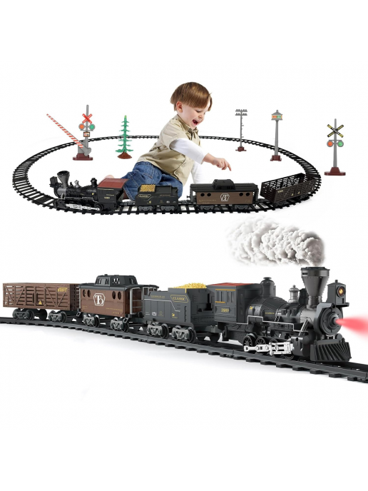 Детская железная дорога Fenfa с паром, свет, звук - 1613A