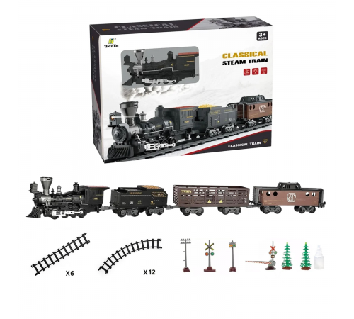 Детская железная дорога Fenfa с паром, свет, звук - 1613A