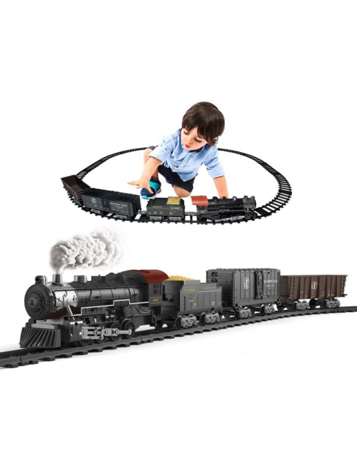 Детская железная дорога Fenfa с паром, свет, звук - 1613D