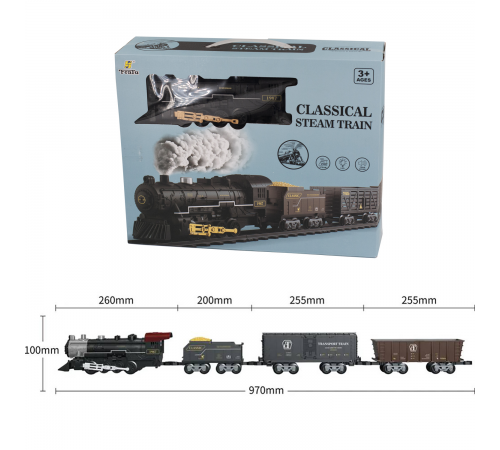 Детская железная дорога Fenfa с паром, свет, звук - 1613D