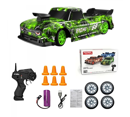 Радиоуправляемая машина для дрифта Ford F150 (19 см, 15 км/ч, сменные колеса, фишки) - SC24A22