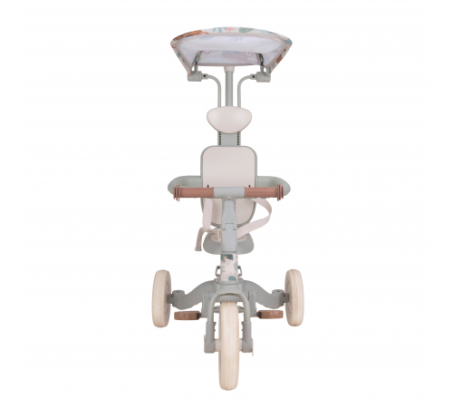 Детский беговел-велосипед 8в1 с крышей и ручкой, бежевый с рисунком - TR008C-BEIGE-PAINT