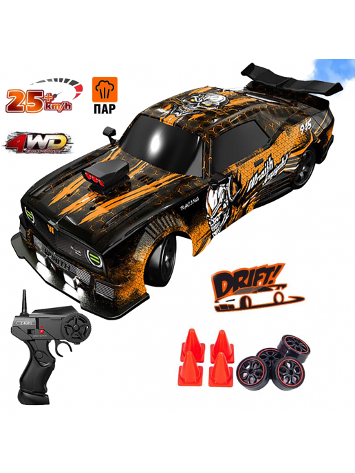 Радиоуправляемая машина для дрифта HB Ford Mustang (4WD, свет, пар, акб, 1:16) - SC16A17