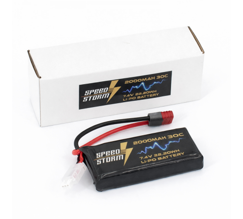 Аккумулятор Speed Storm Li-Po 7.4V 30C 2000 mAh разъем T-plug (Deans) - SS-2S2000-30-D