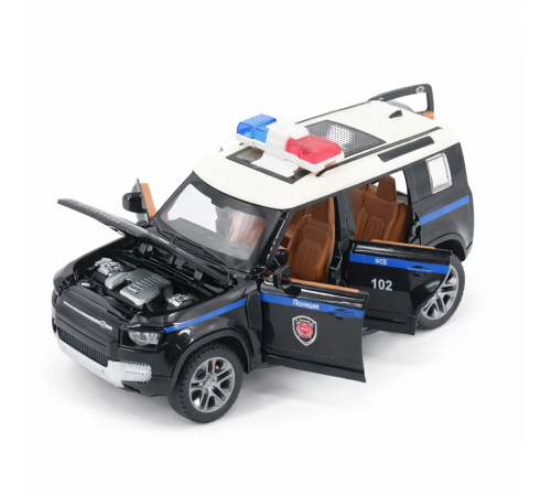 Радиоуправляемая металлическая полицейская машина Land Rover Defender 1:22 - HCL-3610-BLACK
