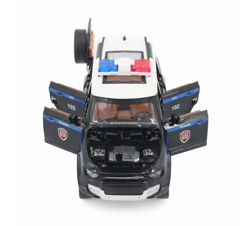 Радиоуправляемая металлическая полицейская машина Land Rover Defender 1:22 - HCL-3610-BLACK