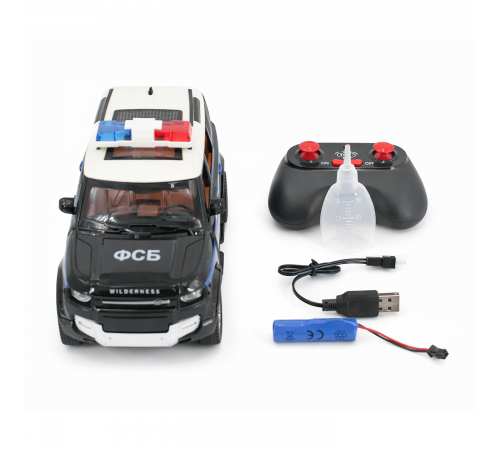 Радиоуправляемая металлическая полицейская машина Land Rover Defender 1:22 - HCL-3610-BLACK