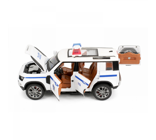 Радиоуправляемая металлическая полицейская машина Land Rover Defender 1:22 - HCL-3610-WHITE