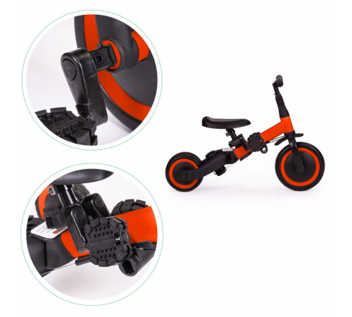 Детский беговел-велосипед 6в1 с родительской ручкой, красный - TR008-RED