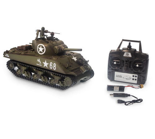 Радиоуправляемый танк Heng Long M4A3 Sherman V7.0 масштаб 1:16 RTR 2.4GHz - 3898-1 V7.0