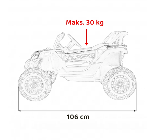 Детский электромобиль Багги (полный привод, EVA, 24V) - JH105-BLACK