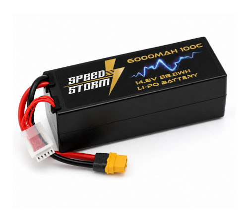 Аккумулятор Speed Storm Li-Po 14.8V 100C 6000 mAh Hard Case разъем XT60 - SS-4S6000-100-XT60