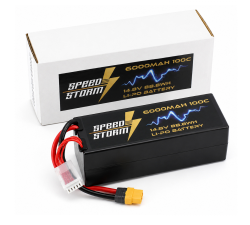 Аккумулятор Speed Storm Li-Po 14.8V 100C 6000 mAh Hard Case разъем XT60 - SS-4S6000-100-XT60