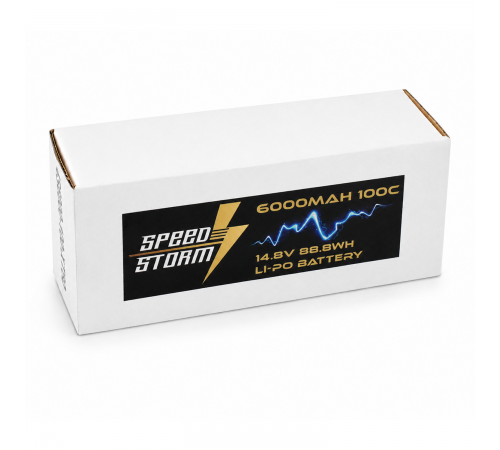 Аккумулятор Speed Storm Li-Po 14.8V 100C 6000 mAh Hard Case разъем XT60 - SS-4S6000-100-XT60