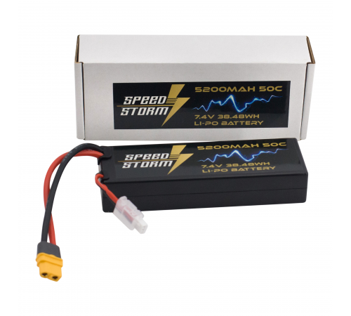 Аккумулятор Speed Storm Li-Po 7.4V 50C 5200 mAh Hard Case разъем XT60 - SS-2S5200-50-XT60