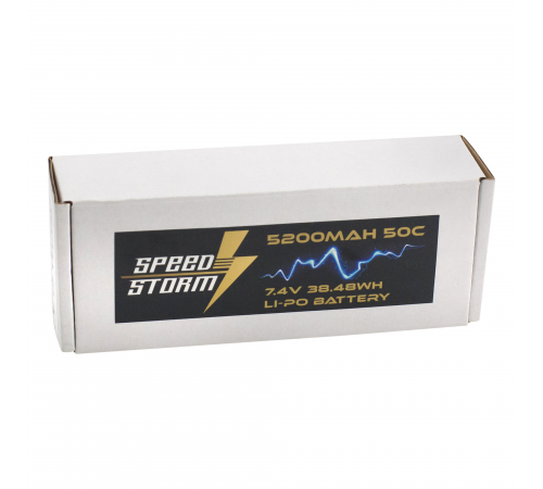 Аккумулятор Speed Storm Li-Po 7.4V 50C 5200 mAh Hard Case разъем XT60 - SS-2S5200-50-XT60