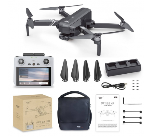 Квадрокоптер SJRC F11 S3 XR, пульт с экраном 3-AXIS 4K EIS 5G 10KM GPS