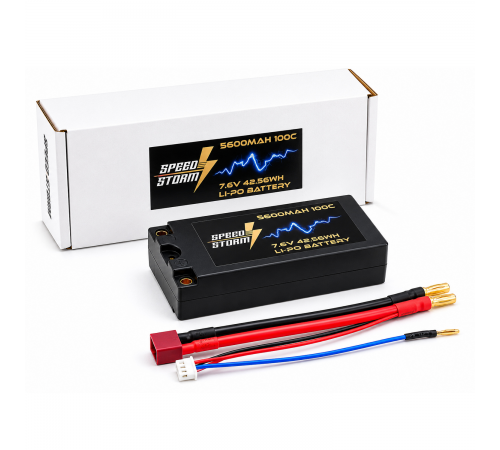 Аккумулятор Speed Storm Li-PoHV 7.6V 100C 5600 mAh Hard SP разъем T-plug (Deans) - SS-HV2S5600-100-D