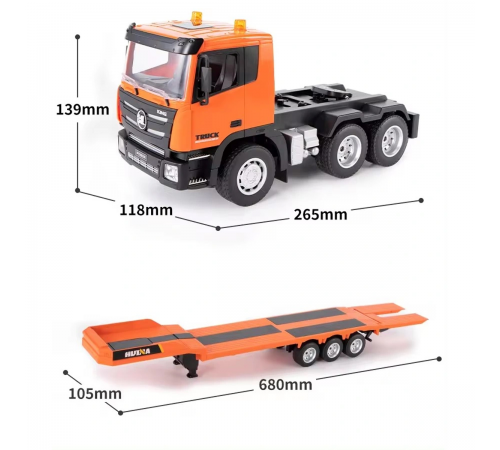 Радиоуправляемый грузовик трейлер с экскаватором HUINA 1:24 - HN1319