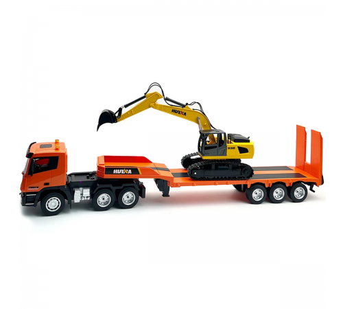 Радиоуправляемый грузовик трейлер с экскаватором HUINA 1:24 - HN1319