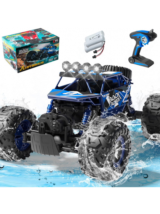Радиоуправляемый синий краулер амфибия (2 АКБ 7.4В, свет, 1:10) - C1201W-BLUE-V2