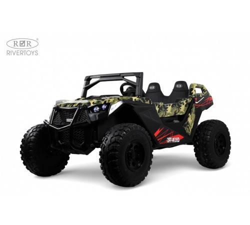 Детский электромобиль A707AA LUX NEW 4WD (16 км/ч.) зеленый камуфляж