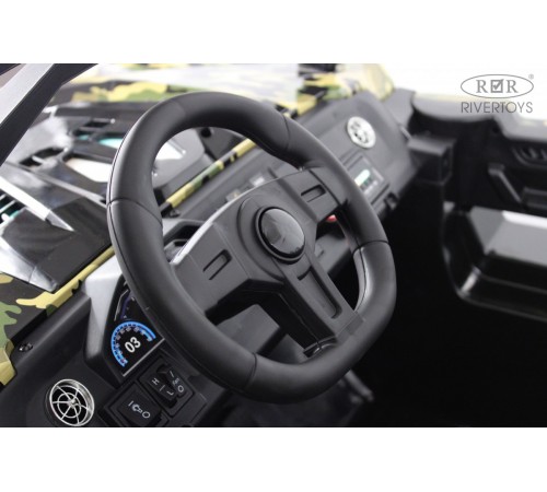 Детский электромобиль A707AA LUX NEW 4WD (16 км/ч.) зеленый камуфляж