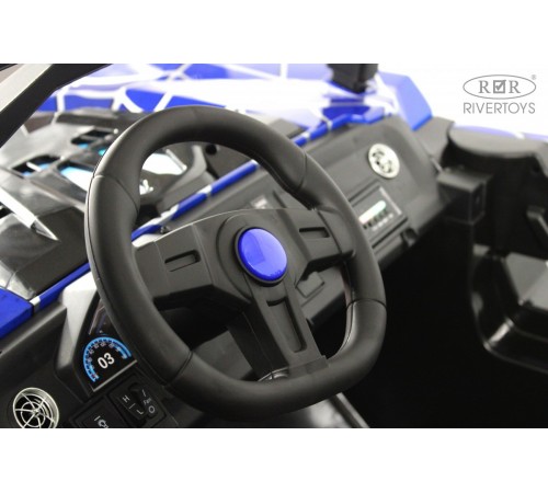 Детский электромобиль A707AA LUX NEW 4WD (16 км/ч.)  синий спайдер