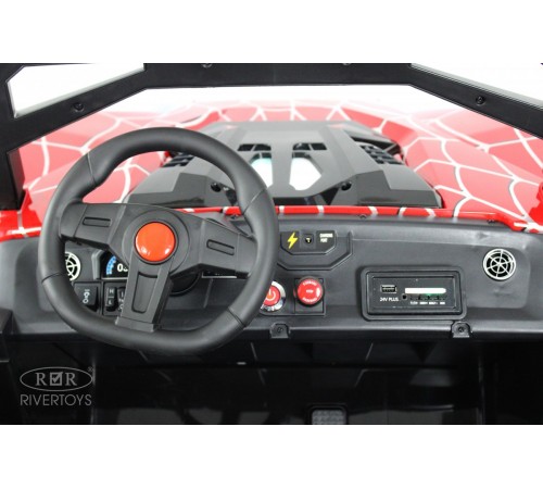 Детский электромобиль A707AA LUX NEW 4WD (16 км/ч.) красный спайдер