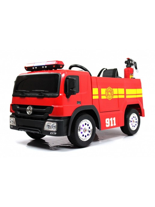 Детский пожарный электромобиль с полным набором амуниции A555AA красный