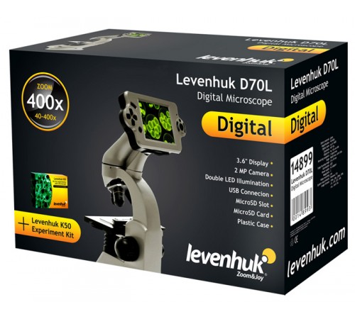 Микроскоп цифровой Levenhuk D70L, монокулярный