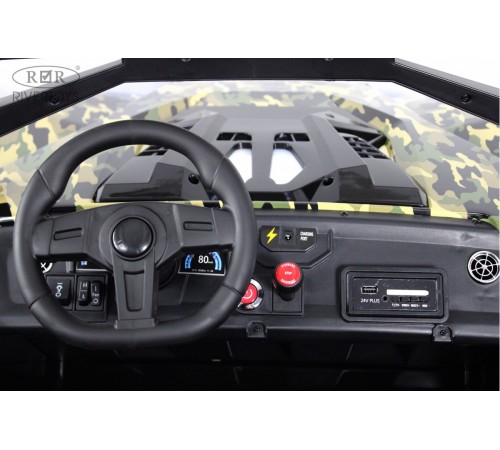 Детский электромобиль A707AA LUX NEW 4WD (16 км/ч.) зеленый камуфляж