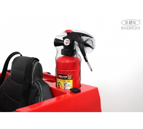 Детский пожарный электромобиль с полным набором амуниции A555AA красный