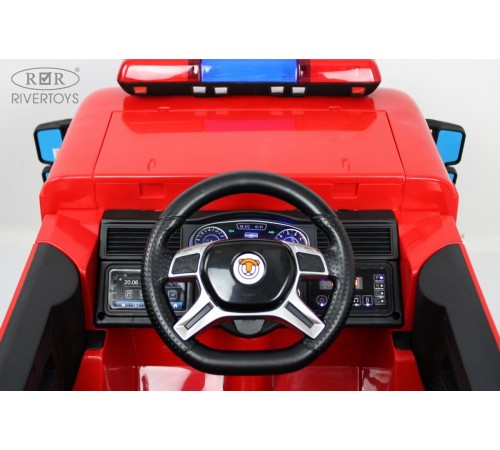 Детский пожарный электромобиль с полным набором амуниции A555AA красный