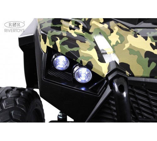 Детский электромобиль A707AA LUX NEW 4WD (16 км/ч.) зеленый камуфляж