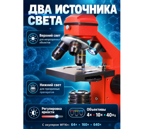 Микроскоп Levenhuk Rainbow 2L PLUS
