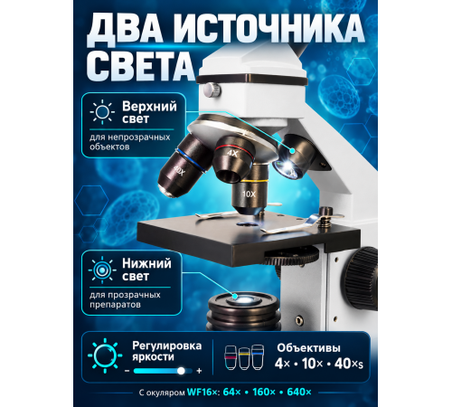 Микроскоп Levenhuk Rainbow 2L PLUS
