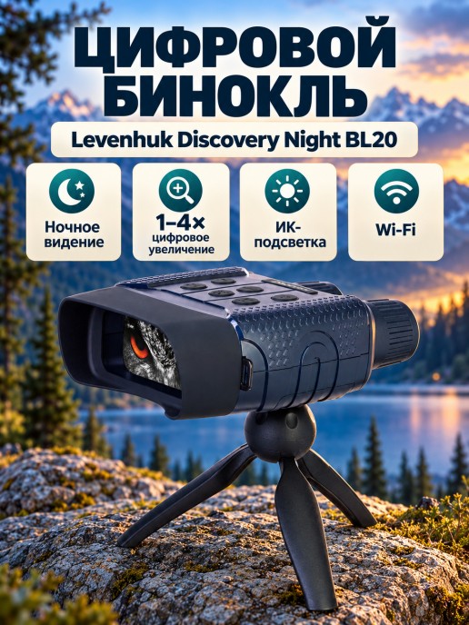 Бинокль цифровой ночного видения Levenhuk Discovery Night BL20 со штативом