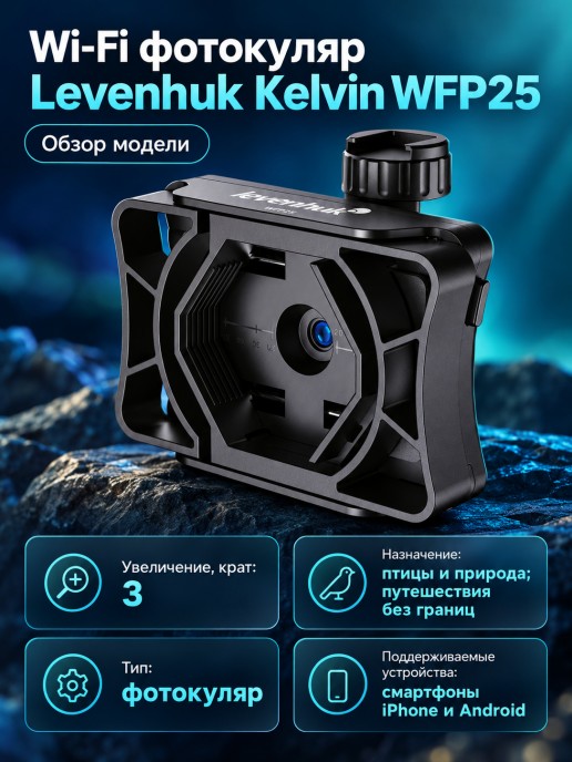 Wi-Fi фотокуляр Levenhuk Kelvin WFP25