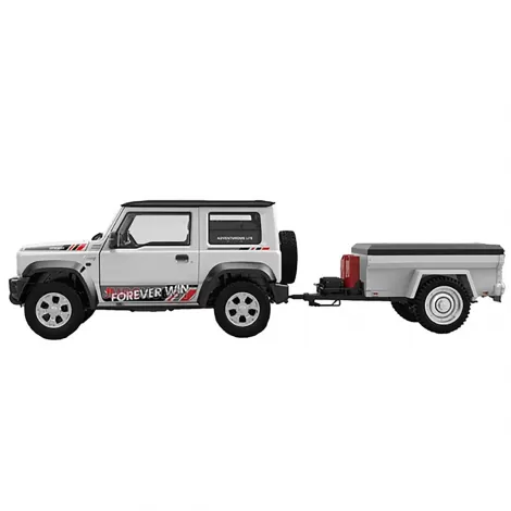 Радиоуправляемый внедрожник Suzuki Jimny PRO с прицепом (свет, выхлоп, Li-Po 5C) - HG4-53PRO-54-W