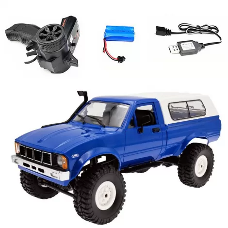 Радиоуправляемая машина WPL пикап Hilux (синяя) 4WD 2.4G 1:16 RTR - WPLC-24-BLUE