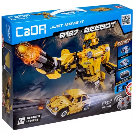 Радиоуправляемый конструктор CADA 2 в 1 трансформер B127-BeeBot (1124 детали) - C51029W