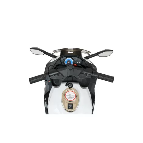 Детский электромотоцикл Kawasaki Ninja (12V, EVA, спидометр, ручка газа) - DLS07-WHITE