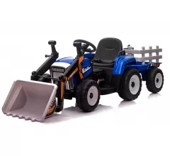 Детский электромобиль XMX трактор с ковшом и прицепом (синий, EVA, пульт, 12V) - XMX611U-BLUE