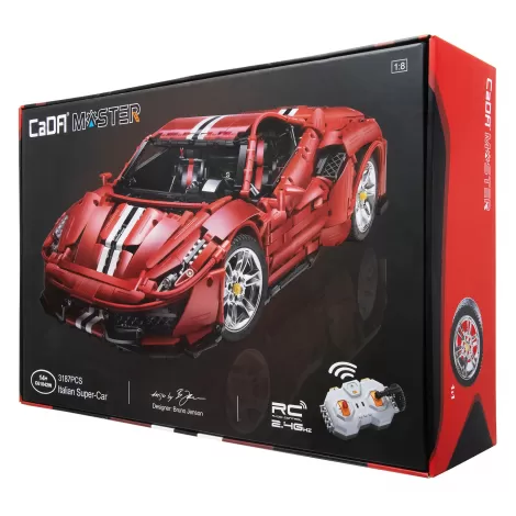 Конструктор CADA Ferrari 488 (3187  деталей, пульт, электропривод) - C61042W