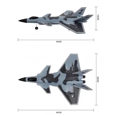 Радиоуправляемый самолет Fei Xiong J-20 RTF 2.4G - FX830-GREY